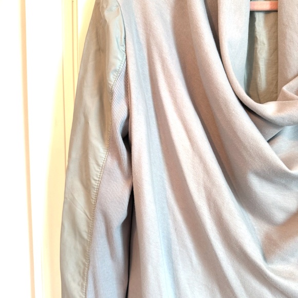 Blank NYC Gray Drapey Vegan Leather Moto Jacket Medium - Picture 3 of 6